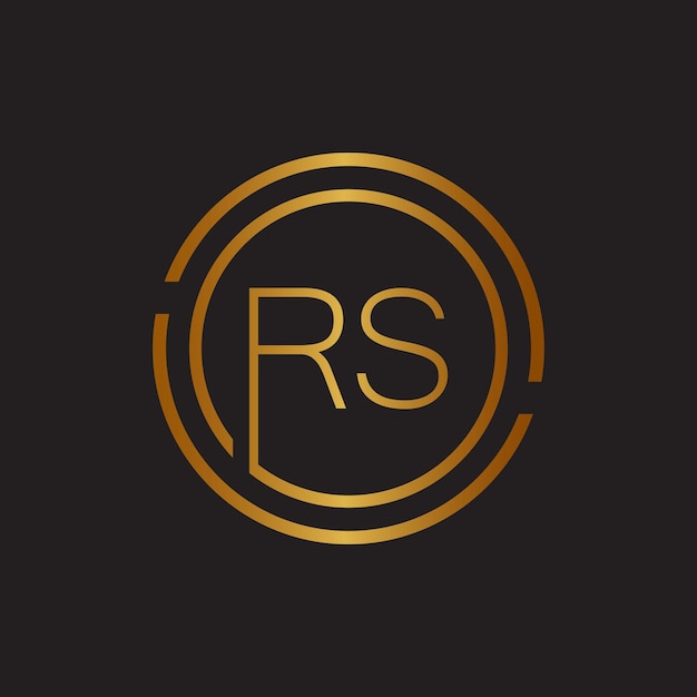 Luksusowy projekt logo litery RSRoyal premium letter RS szablon wektorowy projektu logo