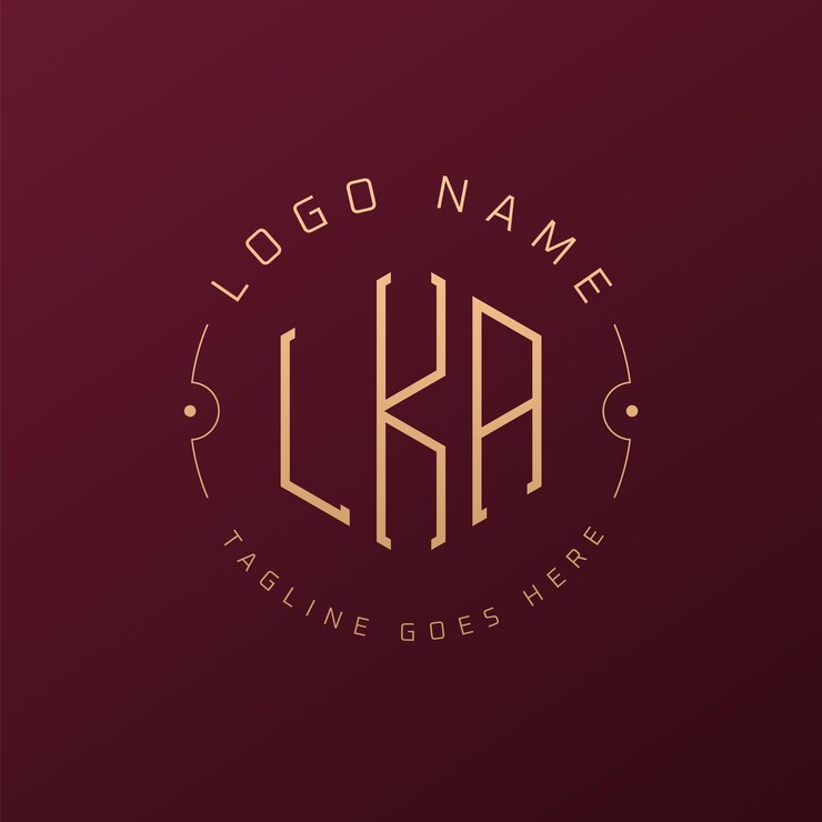 Wektor luksusowy projekt logo lka elegant letter lka monogram logo minimalist polygon lka szablon projektu logo