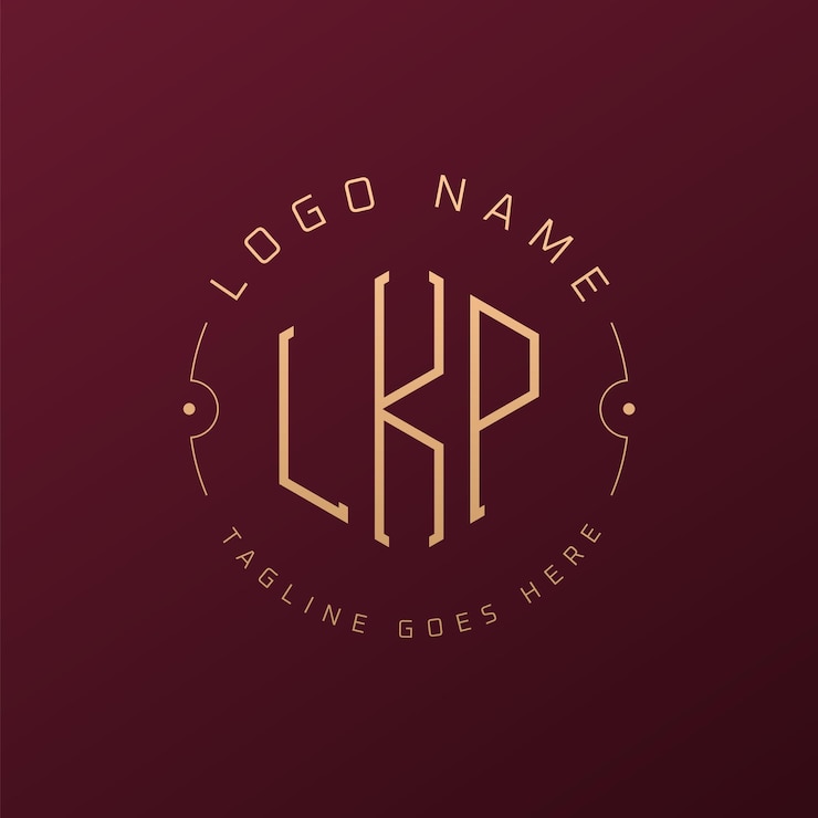Wektor luksusowy projekt logo lkp elegant letter lkp monogram logo minimalist polygon lkp logo design template