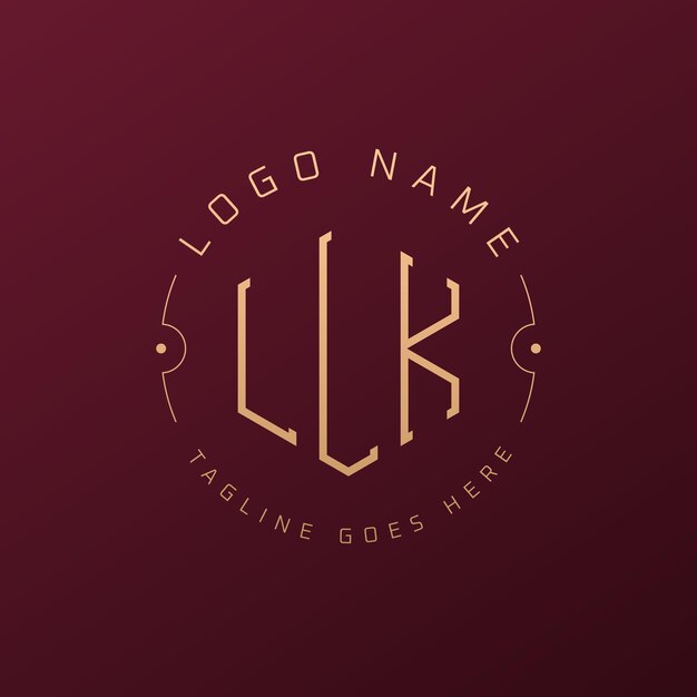 Luksusowy projekt logo LLK Elegant Letter LLK Monogram Logo Minimalist Polygon Szablon projektu logo LLK