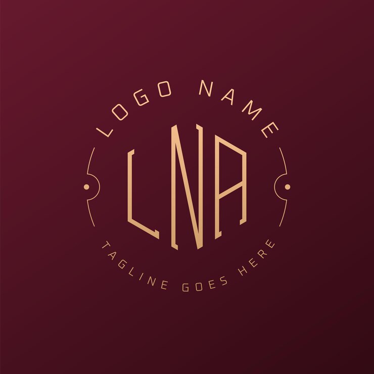 Wektor luksusowy projekt logo lna elegant letter lna monogram logo minimalist polygon lna logo design template