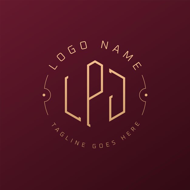Luksusowy projekt logo LPJ Elegant Letter LPJ Monogram Logo Minimalist Polygon LPJ Logo Design Template