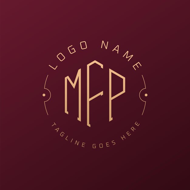 Luksusowy projekt logo MFP Elegant Letter MFP Monogram Logo Minimalist Polygon MFP Szablon projektu logo