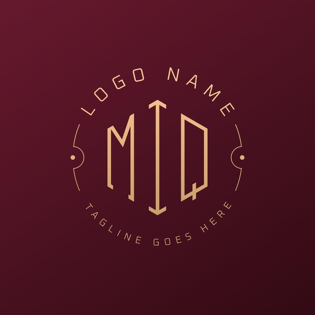 Luksusowy projekt logo MIQ Elegant Letter MIQ Monogram Logo Minimalist Polygon MIQ Logo Design Template