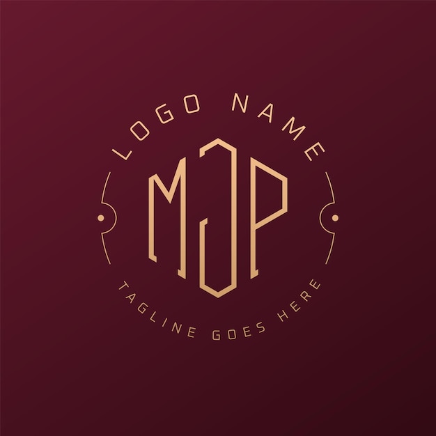 Luksusowy projekt logo MJP Elegant Letter MJP Monogram Logo Minimalist Polygon MJP Logo Design Template