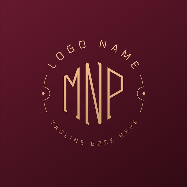 Luksusowy projekt logo MNP Elegant Letter MNP Monogram Logo Minimalist Polygon MNP Logo Design Template