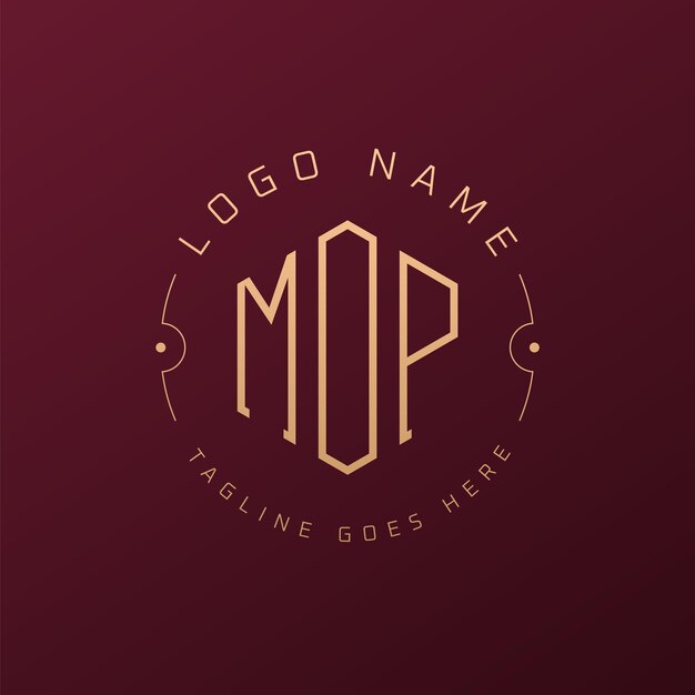 Luksusowy projekt logo MOP Elegant Letter MOP Monogram Logo Minimalist Polygon MOP Logo Design Template