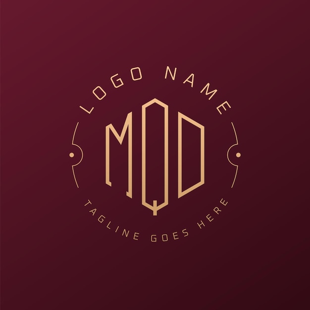 Luksusowy projekt logo MQD Elegant Letter MQD Monogram Logo Minimalist Polygon MQD Logo Design Template