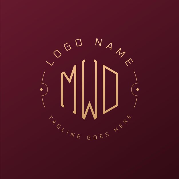 Luksusowy projekt logo MWD Elegant Letter MWD Monogram Logo Minimalist Polygon Model projektu logo MWD