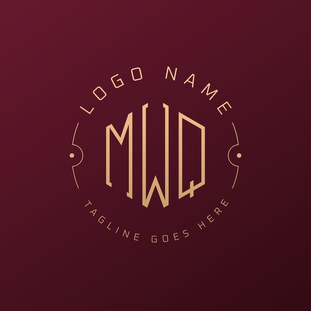 Luksusowy projekt logo MWQ Elegant Letter MWQ Monogram Logo Minimalist Polygon Model projektu logo MWQ
