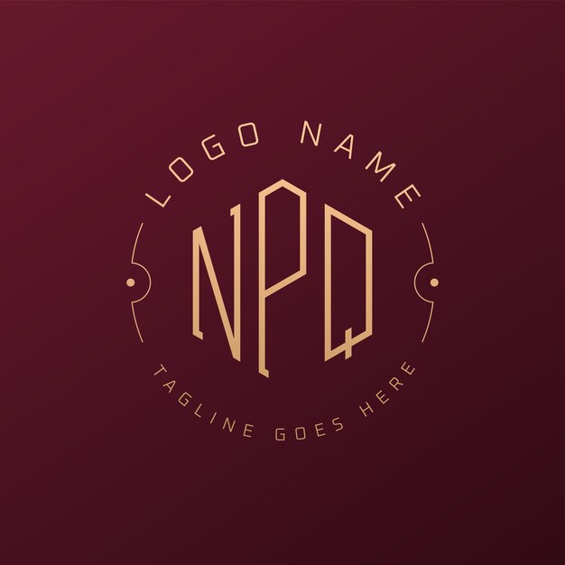 Luksusowy projekt logo NPQ Elegant Letter NPQ Monogram Logo Minimalist Polygon NPQ Logo Design Template