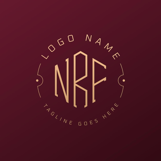 Luksusowy projekt logo NRF Elegant Letter NRF Monogram Logo Minimalist Polygon NRF Szablon projektu logo