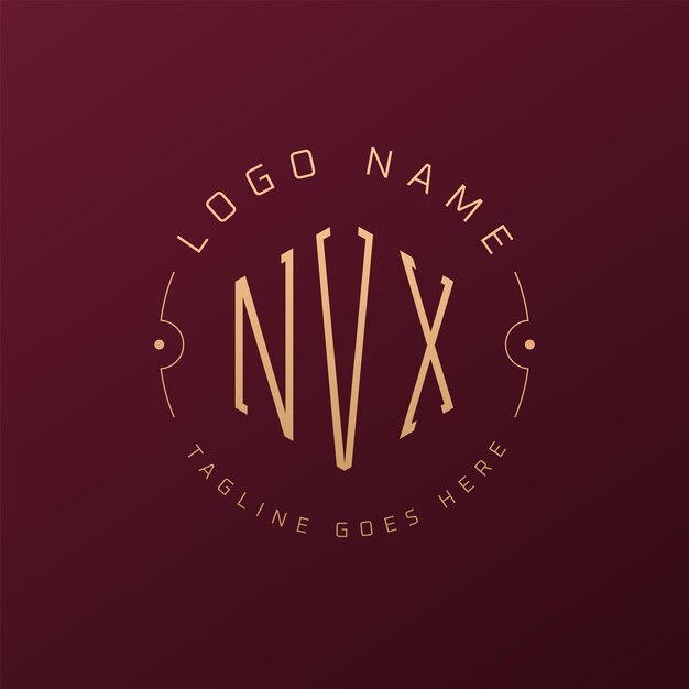 Luksusowy projekt logo NVX Elegant Letter NVX Monogram Logo Minimalist Polygon szablon projektu logo NVX