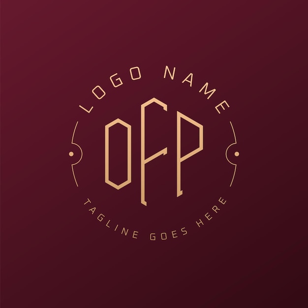 Luksusowy projekt logo OFP Elegant Letter OFP Monogram Logo Minimalist Polygon OFP Logo Design Template