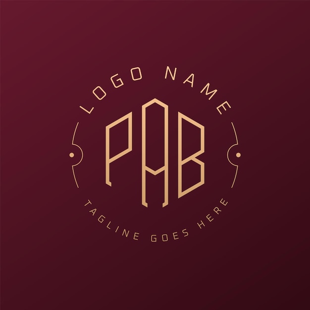 Luksusowy projekt logo PAB Elegant Letter PAB Monogram Logo Minimalist Polygon PAB Logo Design Template