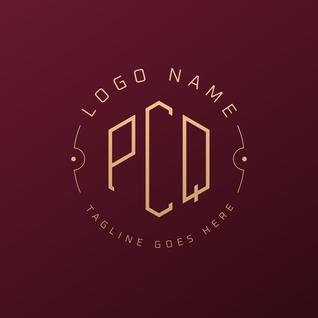 Luksusowy projekt logo PCQ Elegant Letter PCQ Monogram Logo Minimalist Polygon PCQ Logo Design Template