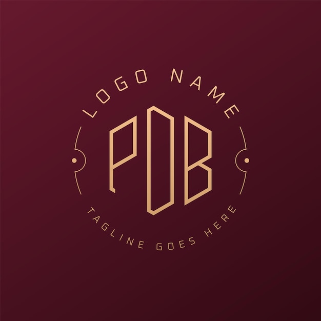 Luksusowy projekt logo PDB Elegant Letter PDB Monogram Logo Minimalist Polygon PDB Logo Design Template