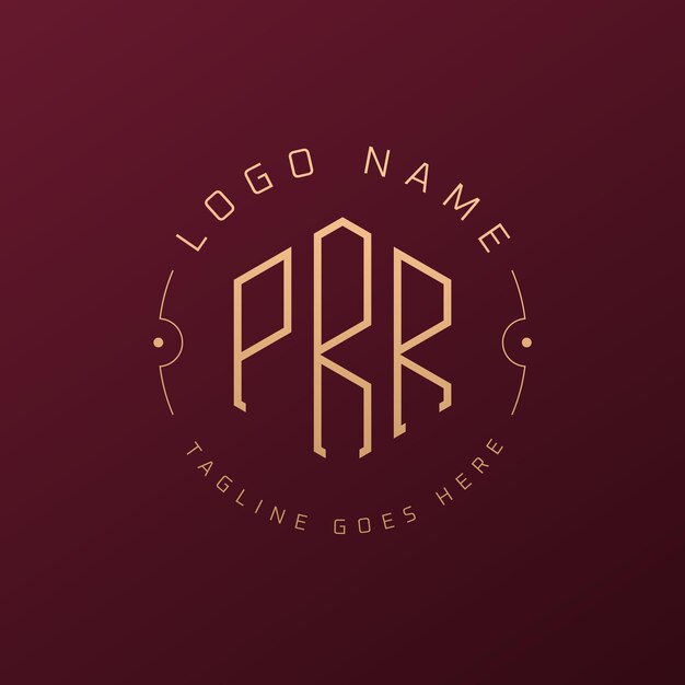 Luksusowy projekt logo PRR Elegant Letter PRR Monogram Logo Minimalist Polygon PRR Logo Design Template