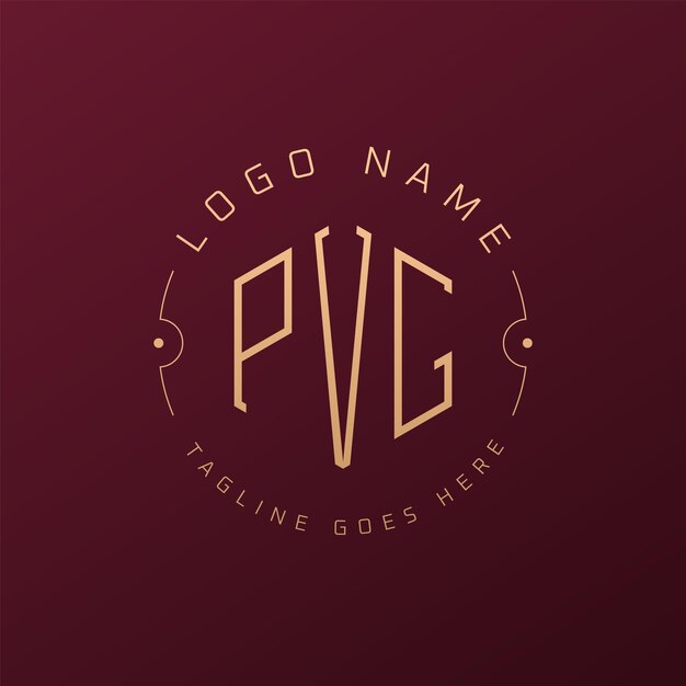 Luksusowy projekt logo PVG Elegant Letter PVG Monogram Logo Minimalist Polygon Szablon projektu logo PVG