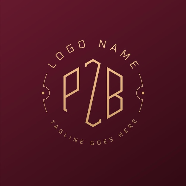 Luksusowy projekt logo PZB Elegant Letter PZB Monogram Logo Minimalist Polygon PZB Logo Design Template