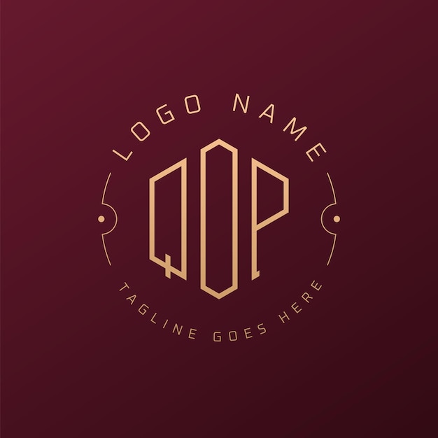 Luksusowy projekt logo QOP Elegant Letter QOP Monogram Logo Minimalist Polygon QOP Szablon projektu logo