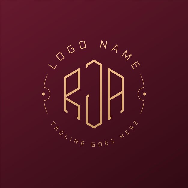 Luksusowy projekt logo RJA Elegant Letter RJA Monogram Logo Minimalist Polygon RJA Logo Design Template