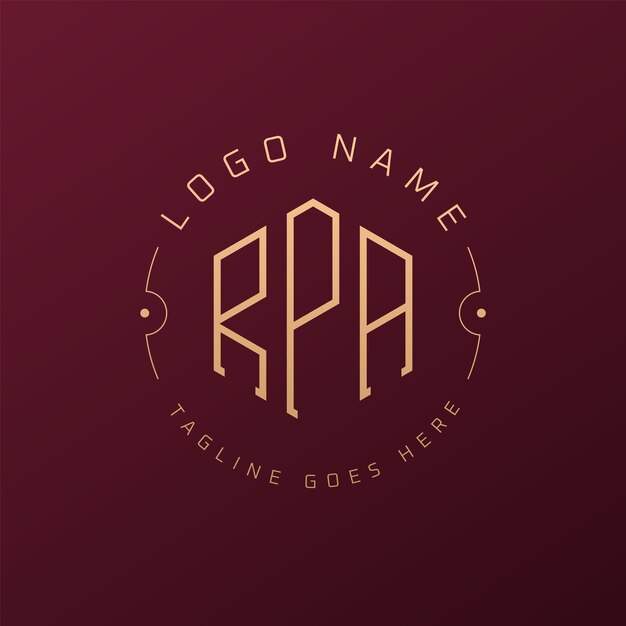 Luksusowy projekt logo RPA Elegant Letter RPA Monogram Logo Minimalist Polygon RPA Logo Design Template