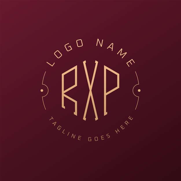 Luksusowy projekt logo RXP Elegant Letter RXP Monogram Logo Minimalist Polygon RXP Logo Design Template