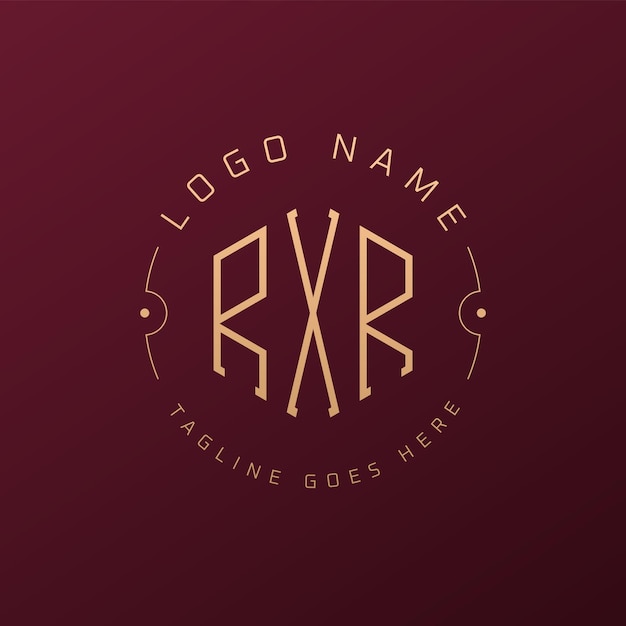 Luksusowy projekt logo RXR Elegant Letter RXR Monogram Logo Minimalist Polygon RXR Logo Design Template