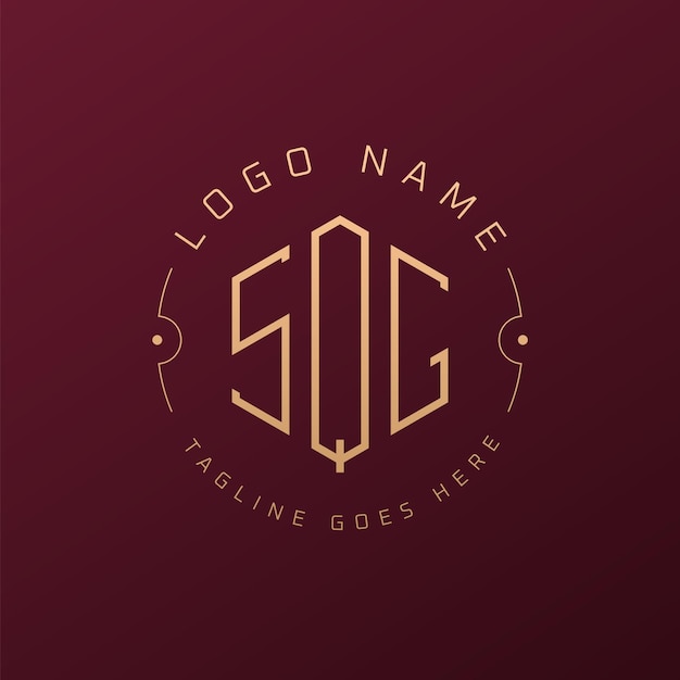 Luksusowy projekt logo SQG Elegant Letter SQG Monogram Logo Minimalist Polygon SQG Logo Design Template