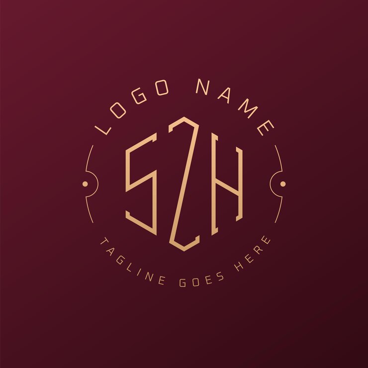 Wektor luksusowy projekt logo szh elegant letter szh monogram logo minimalist polygon szh logo design template