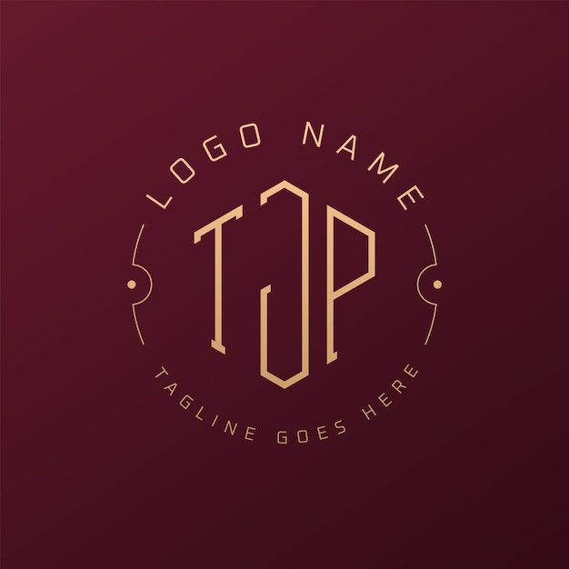 Luksusowy projekt logo TJP Elegant Letter TJP Monogram Logo Minimalist Polygon TJP Logo Design Template
