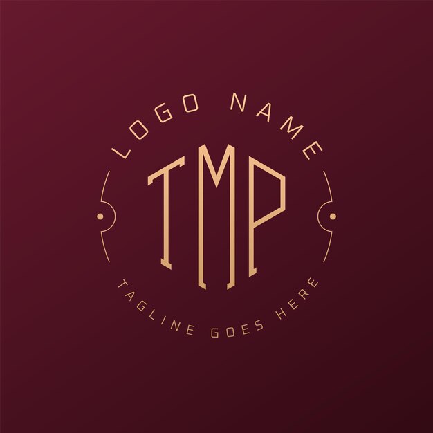 Luksusowy projekt logo TMP Elegant Letter TMP Monogram Logo Minimalist Polygon TMP Logo Design Szablon