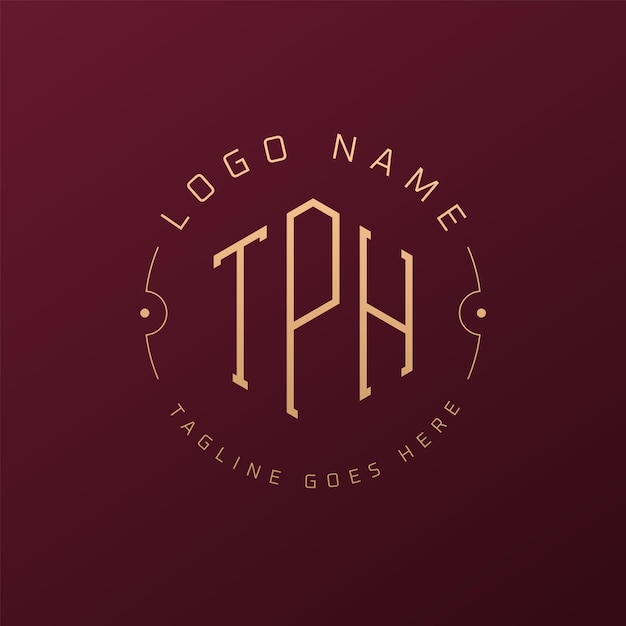 Luksusowy projekt logo TPH Elegant Letter TPH Monogram Logo Minimalist Polygon TPH Logo Design Template