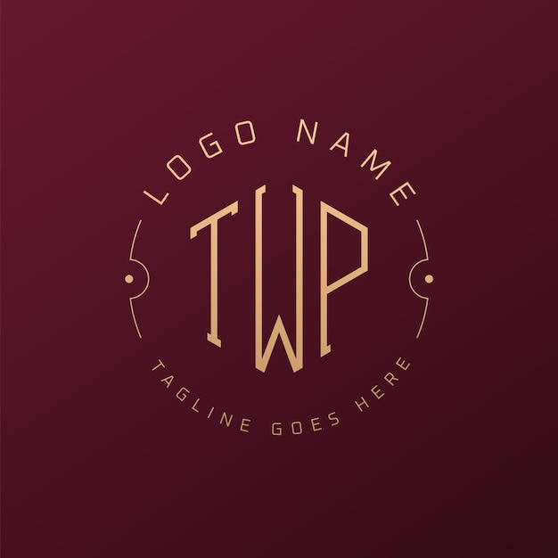 Luksusowy projekt logo TWP Elegant Letter TWP Monogram Logo Minimalist Polygon TWP Logo Design Template