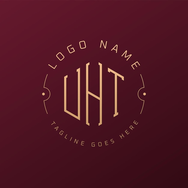 Luksusowy projekt logo UHT Elegant Letter UHT Monogram Logo Minimalist Polygon UHT Szablon projektu logo