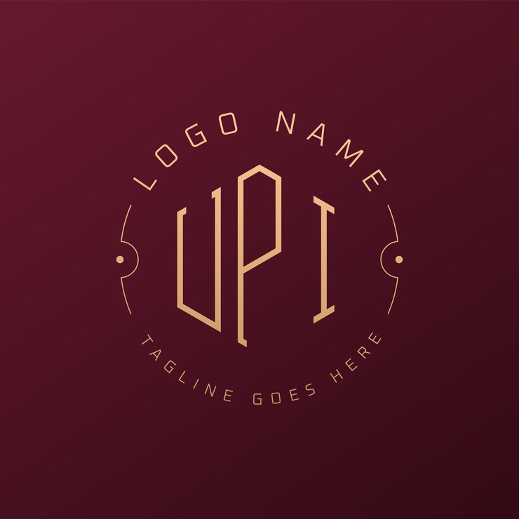 Wektor luksusowy projekt logo upi elegant letter upi monogram logo minimalist polygon upi logo design template