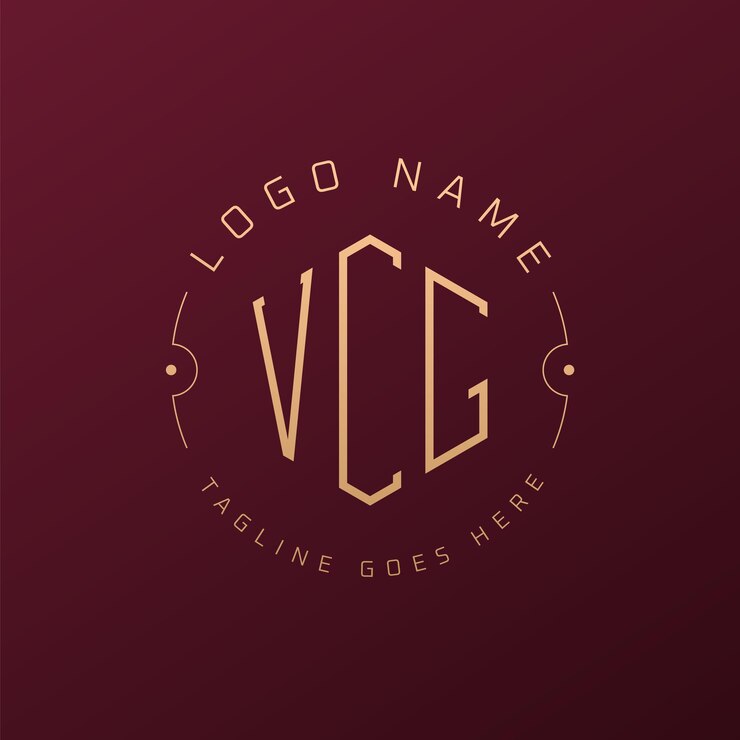 Wektor luksusowy projekt logo vcg elegant letter vcg monogram logo minimalist polygon vcg logo design template