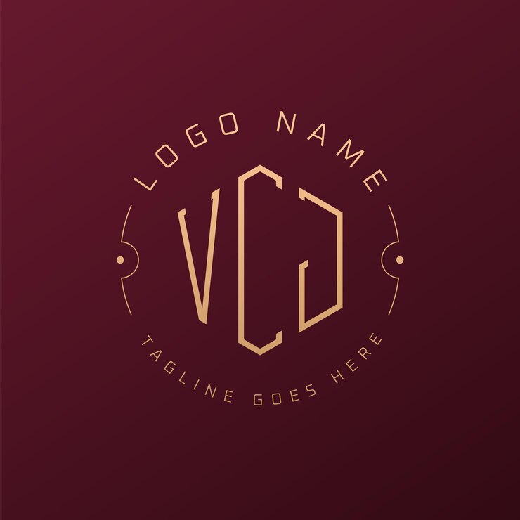 Wektor luksusowy projekt logo vcj elegant letter vcj monogram logo minimalist polygon wzór projektu logo vcj