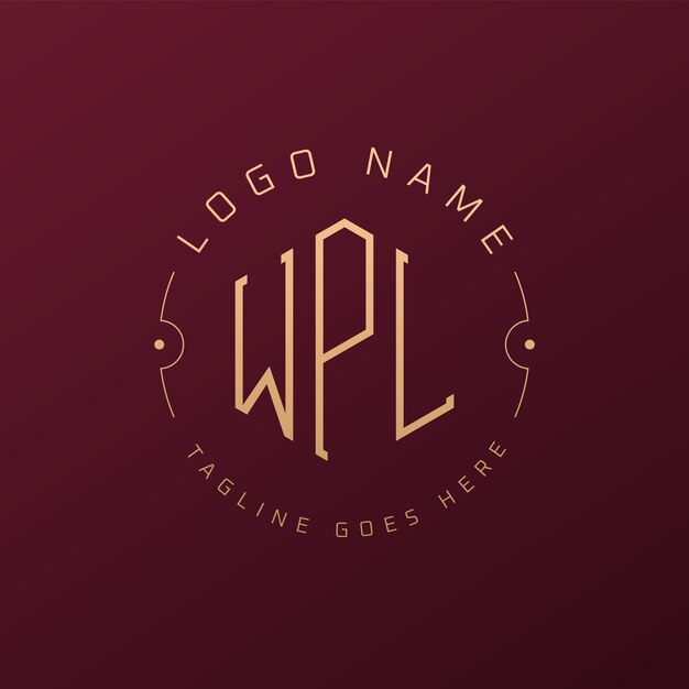 Luksusowy projekt logo WPL Elegant Letter WPL Monogram Logo Minimalist Polygon WPL Logo Design Template
