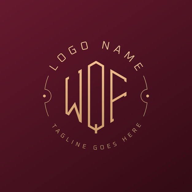 Luksusowy projekt logo WQF Elegant Letter WQF Monogram Logo Minimalist Polygon WQF Logo Design Template