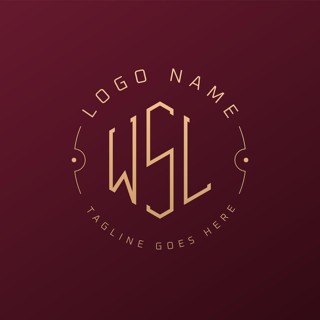 Luksusowy projekt logo WSL Elegant Letter WSL Monogram Logo Minimalist Polygon WSL Logo Design Template
