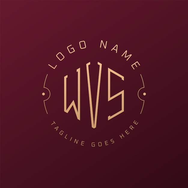 Luksusowy projekt logo WVS Elegant Letter WVS Monogram Logo Minimalist Polygon WVS Logo Design Template
