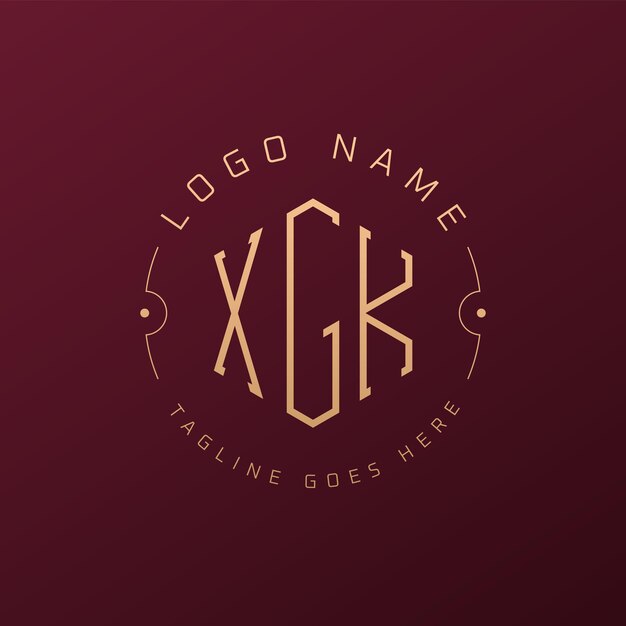 Luksusowy projekt logo XGK Elegant Letter XGK Monogram Logo Minimalist Polygon XGK Szablon projektu logo