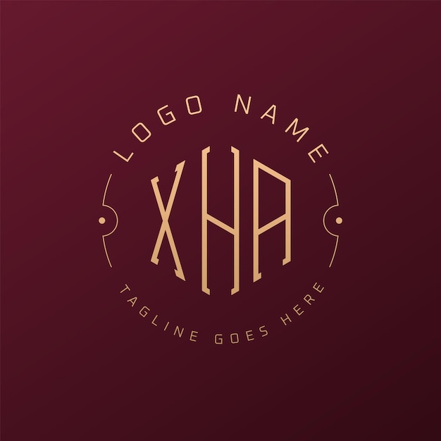 Luksusowy projekt logo XHA Elegant Letter XHA Monogram Logo Minimalist Polygon XHA Szablon projektu logo