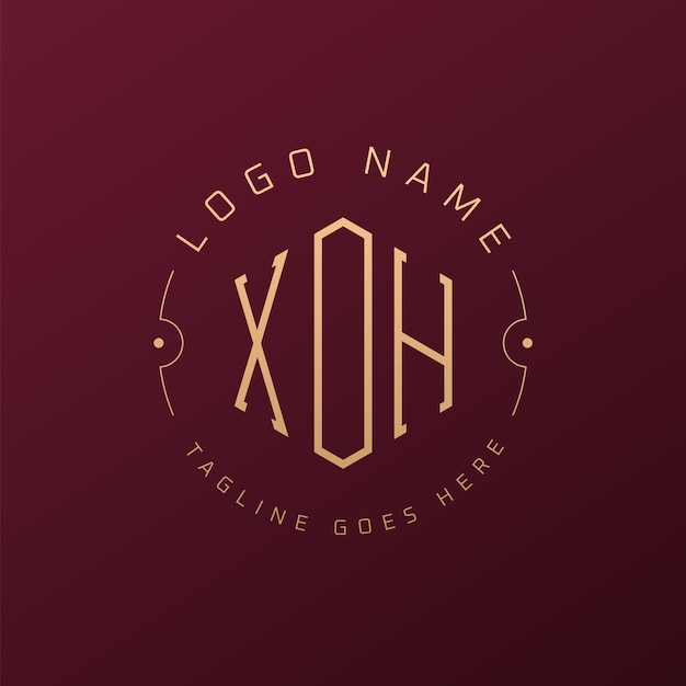Luksusowy projekt logo XOH Elegant Letter XOH Monogram Logo Minimalist Polygon XOH Szablon projektu logo