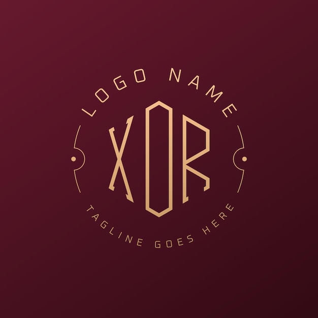 Luksusowy projekt logo XOR Elegancki list XOR Monogram Logo Minimalistyczny wielobok XOR Szablon projektu logo