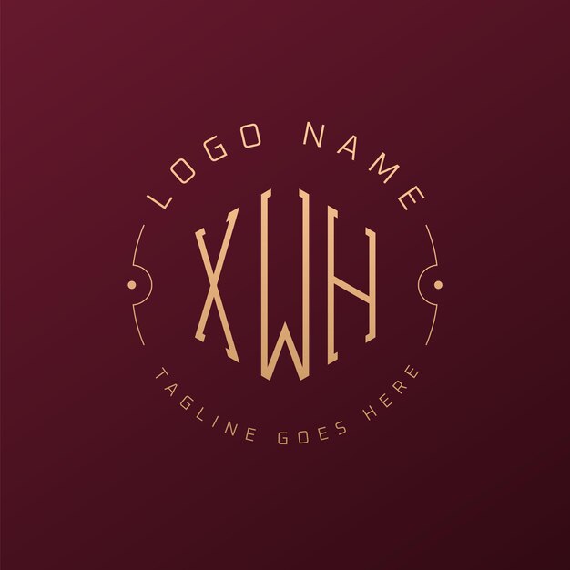 Luksusowy projekt logo XWH Elegant Letter XWH Monogram Logo Minimalist Polygon XWH Szablon projektu logo