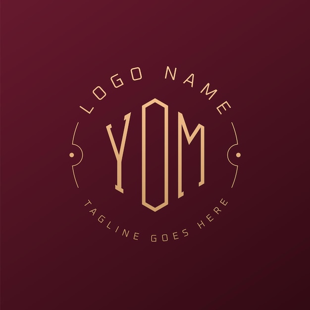 Luksusowy projekt logo YOM Elegant Letter YOM Monogram Logo Minimalist Polygon YOM Logo Design Template