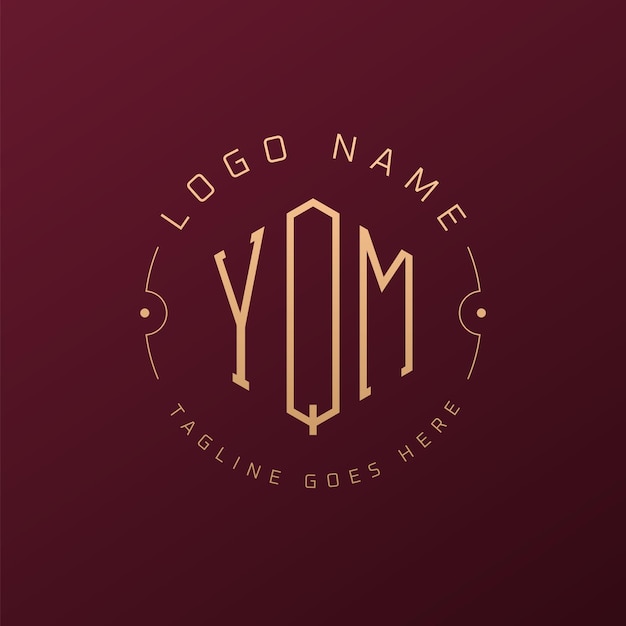 Luksusowy projekt logo YQM Elegant Letter YQM Monogram Logo Minimalist Polygon YQM Logo Design Template